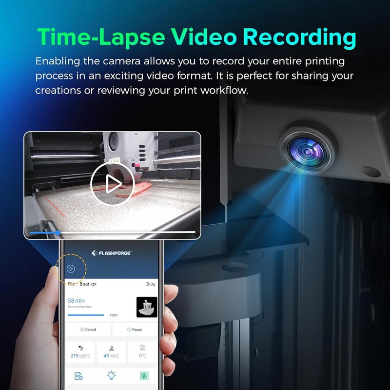 FLASHFORGE Camera Kit for Adventurer 5M/Pro/AD5X 3D Printer, Real-time and Remote Monitoring, Compatible with Flash Maker App, 3D Printer Parts for AD5M/AD5M PRO/AD5X - Image 3